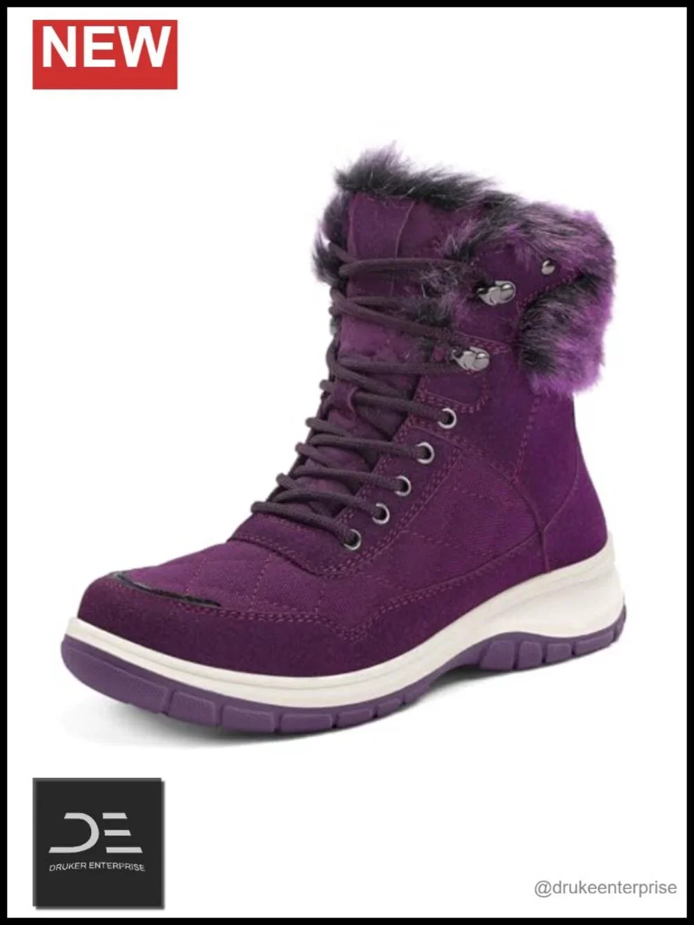 Women's Snow Boots Waterproof Insulated Lace-Up Winter Booties Ankle